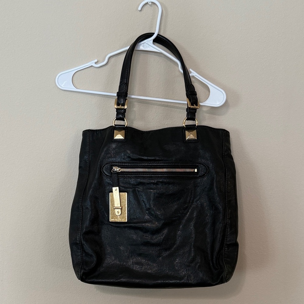 Michael Kors Black Tote with Gold Details